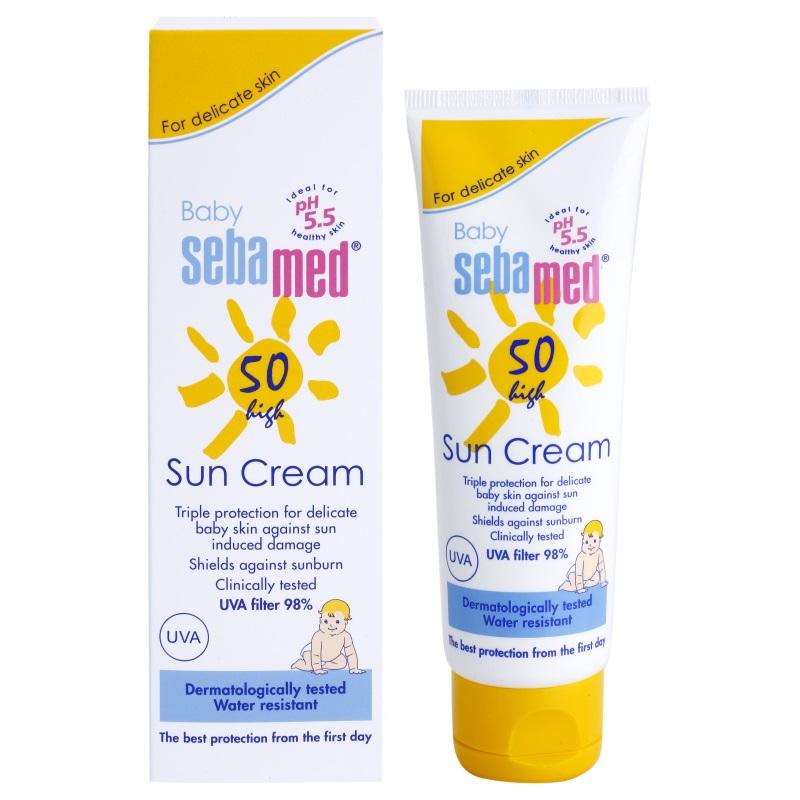 รีวิว Sebamed Baby Sun Protection Cream SPF 50+ ซีบาเมด เบบี้ ซัน โพรเทค ครีม เอสพีเอฟ 50+ ขนาด 75 มล. x 1 หลอด / ผลิตภัณฑ์ครีมกันแดด สำหรับเด็ก