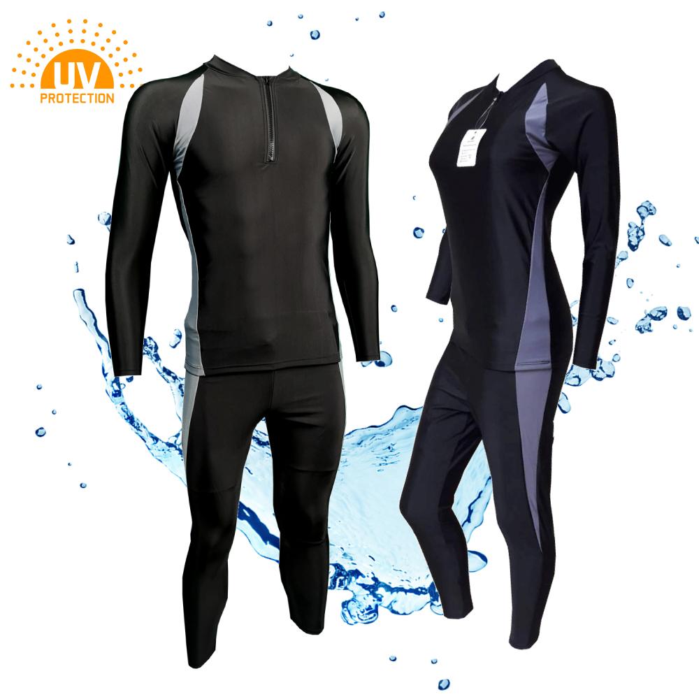 ชุดว่ายน้ำ ชุดว่ายน้ำแขนยาว ขายาว ชุดว่ายน้ำหญิง ชาย ทอม สีดำ ซิปหน้า สินค้าพร้อมส่งด่วน ขนาด M L XL 2XL 3XL 4XL