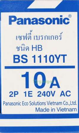 Panasonic (แพ็ค 5 ชิ้น ลด 25%) มินิเบรกเกอร์ มาตรฐาน Safety Breaker 2P 10A 220V มี มอก สวิตส์ ตัดตอนอัตโนมัติ ป้องกัน ไฟเกิน