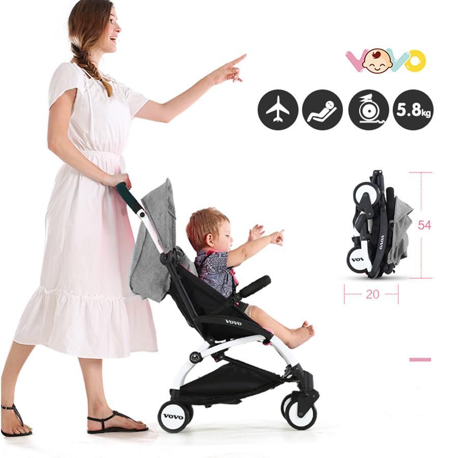 VOVO รถเข็นเด็กพับได้ น้ำหนักเบา พกพาสะดวก