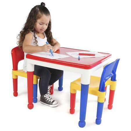 Ruklook โต๊ะกิจกรรมเลโก้  2 in 1 Learning Desk Set