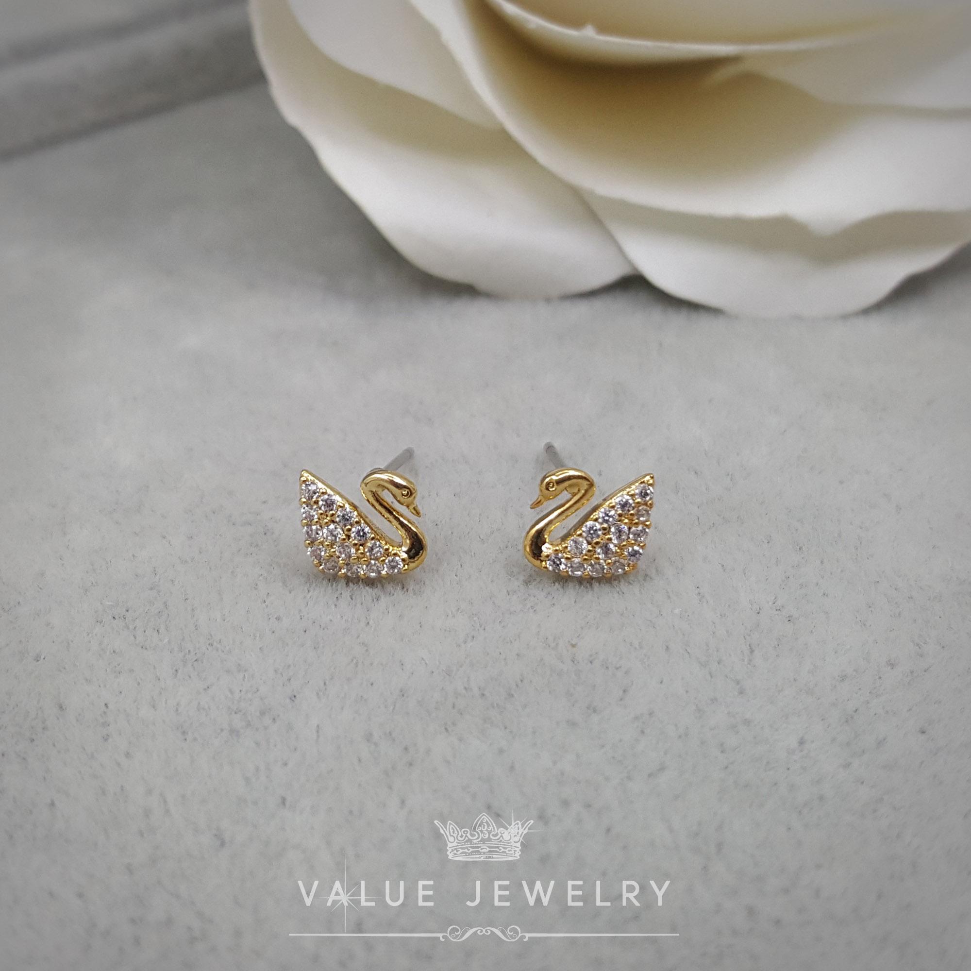 Value Jewelry ER0717 กว้าง1.6cmยาว1.6cm เครื่องประดับเพขรCZ เกรดพรีเมี่
