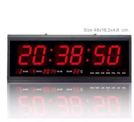นาฬิกาดิจิตอล LED NUMBER CLOCK แขวนผนัง(ตัวเลขสีแดง) รุ่น HB4819SM 