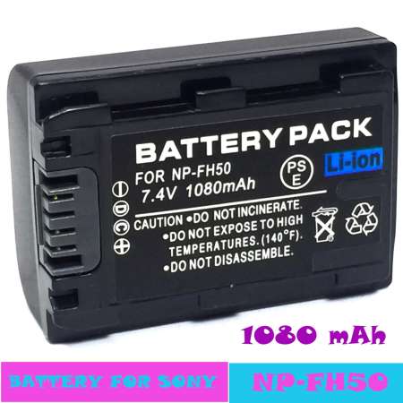แบตกล้อง รุ่นแบต NP-FH50 NPFH50 แบตเตอรี่กล้องโซนี่ HDR-TG5V, UX10 , UX19, UX20, UX3, UX5, UX7, XR100, XR105, XR106, XR200V, XR500V, XR520V, HXR-MC1 Replacement Battery for Sony    BY OK999 SHOP