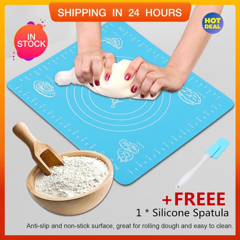 【Free Gift】Antislip Silicone Baking Mat Nonstick Rolling Dough Pad