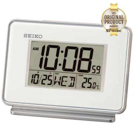 ส่วนลดแรงๆ SEIKO DIGITAL นาฬิกาปลุก ดิจิตอล ตั้งโต๊ะ รุ่น QHL068W - สีขาว ซื้อเลยตอนนี้
