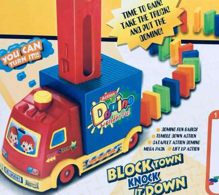 Worktoys Domino โดมิโน รถเรียงโดมิโน happy Truck ใส่ถ่าน