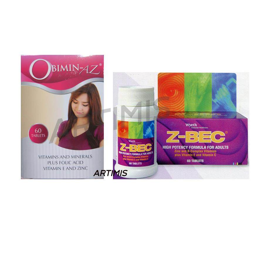 Set Obimin-AZ 60 tabs + Z-BEC 60 tabs เตรียมพร้อมสำหรับการตั้งครรภ์ เซตอาหารเสริม บำรุงร่างกาย ทั้งคุณพ่อและคุณแม่ เพื่อ เตรียมพร้อมสำหรับการตั้งครรภ์