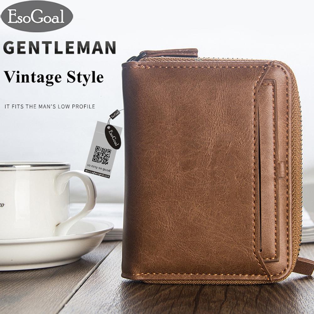 EsoGoal Mens Zipper Wallets Retro PU Leather Money Credit Cards...
