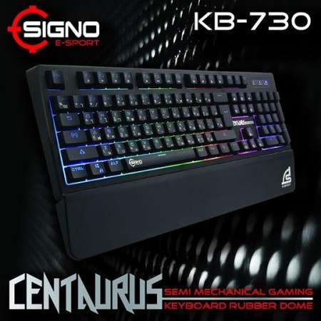SIGNO คีย์บอร์ดสำหรับเกม E-Sport Semi Mechanical Gaming Keyboard Rubber Dome รุ่น CENTAURUS KB-730