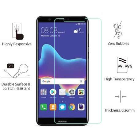 ฟิล์มกระจกนิรภัย Tempered Glass ไม่มีกรอบสี สำหรับ Huawei Y9 2018 , Honor 7X รุ่นใหม่