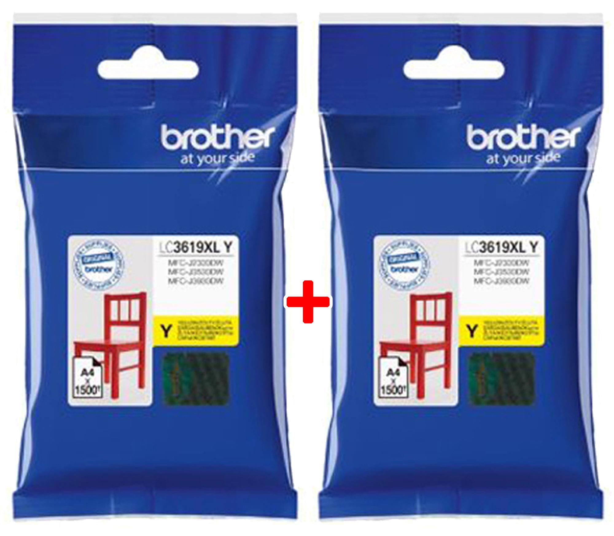Brother LC-3619XL Y (แพคคู่ถูกกว่า) หมึกสีเหลือง ของแท้ ใช้กับปรินเตอร์ ...