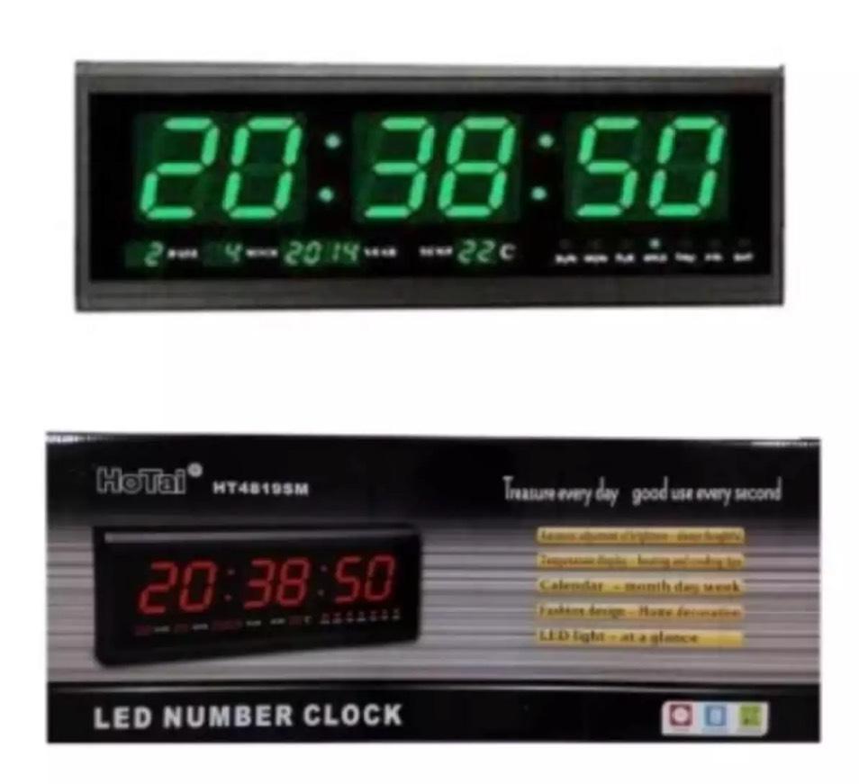 รีวิว นาฬิกาดิจิตอล LED Number Clock รุ่น HB4819SM ขนาด 48X19X5cm
