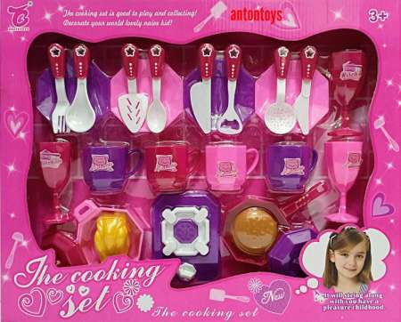 Tontoys ของเล่นเด็ก ชุดอุปกรณ์เครื่องครัว สีสันสดใส หลากหลายชนิด No.33638 