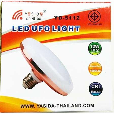 หลอดไฟLED UFOแสงกระจายกว้าง 180 องศา หน้ากว้าง 10 ซม. / 12W - YD-5112 ไฟขาวนวล หลอดไฟLED UFOแสงกระจายกว้าง 180 องศา หน้ากว้าง 10 ซม. / 12W - YD-5112 ไฟขาวนวล