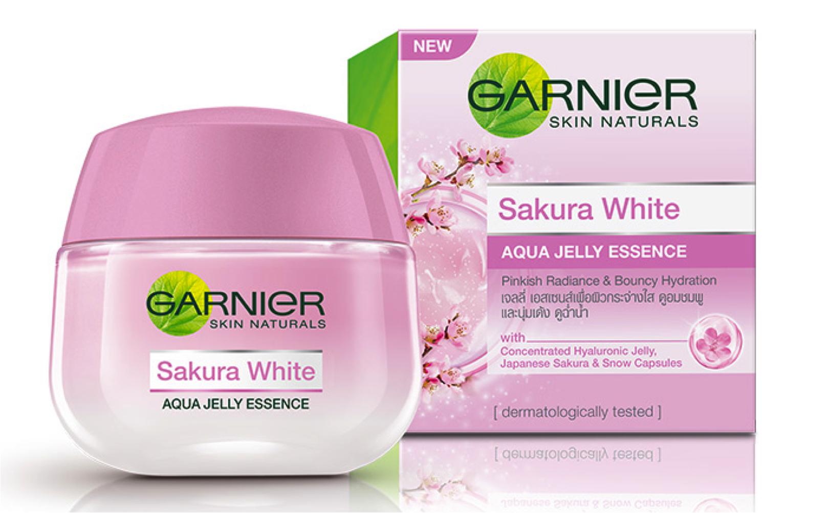 GARNIER Sakura White Aqua Jelly Essence 50ml. การ์นิเย่ ซากุระ ไวท์ อควา เจลลี่ เอสเซ็นส์ ครีมผิวนุ่