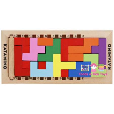 Todds Kids Toys ของเล่นไม้เสริมพัฒนาการ เกมส์ Tetris Blocks