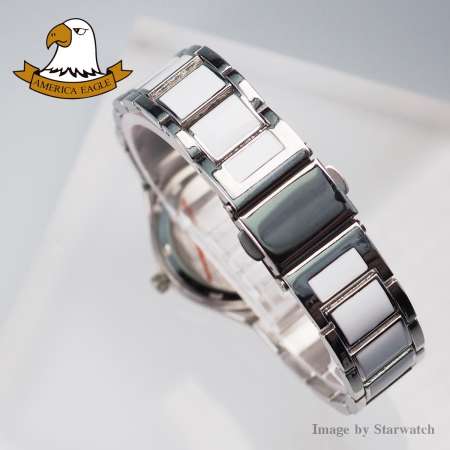 AMERICA EAGLE นาฬิกาข้อมือผู้หญิง สายสแตนเลส รุ่น AE036L - Silver / White
