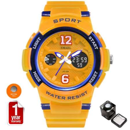 SMAEL นาฬิกาข้อมือผู้หญิง Sport Digital LED  Analog สีหวานสุดๆ รุ่น SM1632 พร้อมกล่องเหล็ก SMAEL