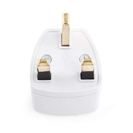 Zhaoshop Universal US AU EU to UK AC Power Plug Travel Wall Converter Cord Adapter (สีขาว)