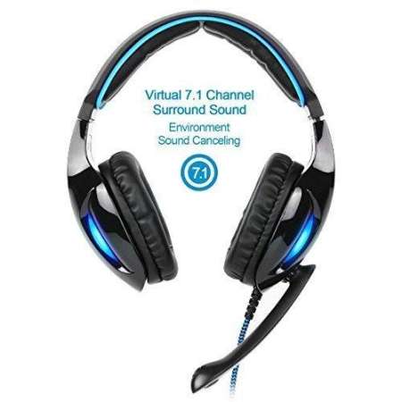 หูฟัง 7.1 Virtual Surround Sades SA902 สีน้ำเงินพร้อมไมค์ / หูฟังเกมมิ่ง / หูฟังเล่นเกม / หูฟังคอม