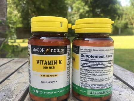 Vitamin K วิตามินเค 100 mcg 100 เม็ด (Mason Natural) บำรุงเลือด ป้องกันกระดูกเปราะ