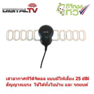 Sonore Antenna เสาอากาศ ดิจิตอลทีวี ในอาคาร แบบมีไฟเลี้ยง ใช้ได้ทั้งในบ้าน และ รถยนต์ รุ่น DVB-T2 (สีดำ) Black Sonore Antenna เสาอากาศ ดิจิตอลทีวี ในอาคาร แบบมีไฟเลี้ยง ใช้ได้ทั้งในบ้าน และ รถยนต์ รุ่น DVB-T2 (สีดำ) Black