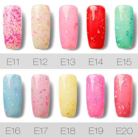 ROSALIND Snow flak  สียาทาเล็บเจล เกล็ดหิมะ เกล็ดหินอ่อน Gel Polish Soak Off UV LED (10ml.) #E07