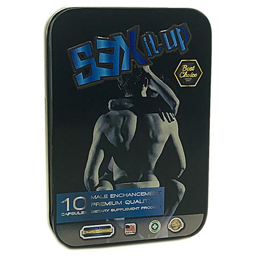 SEX IT UP เซ็กซ์ อิท อัพ อาหารเสริมบำรุงสมรรถภาพทางเพศสำหรับผู้ชาย ยาอึด ยาทน ยานาน ชะลอการหลั่ง แข็งตัวนาน เพิ่มขนาดน้องชาย ขนาดบรรจุกล่องละ 10 เม็ด ของแท้100% 1กล่อง