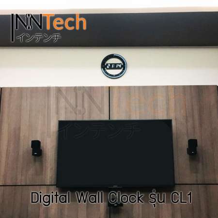 InnTech Digital Wall Clock- นาฬิกาติดผนัง นาฬิกาแขวนผนัง นาฬิกาดิจิตอล นาฬิกาตั้งโต๊ะ แบบดิจิตอล ขนาด 12นิ้ว รุ่น CL1 ใช้ไฟ 220V (5V Adapter)