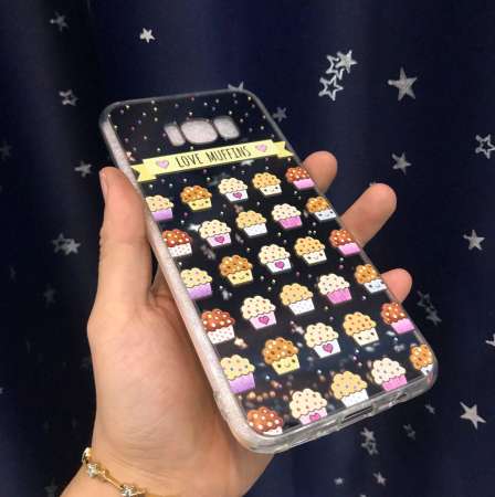 Samsung Galaxy S8 Plus เคสกระจก ( คัพเค้ก ) / นิ่ม / 10 บาท -./ 1 ชิ้น