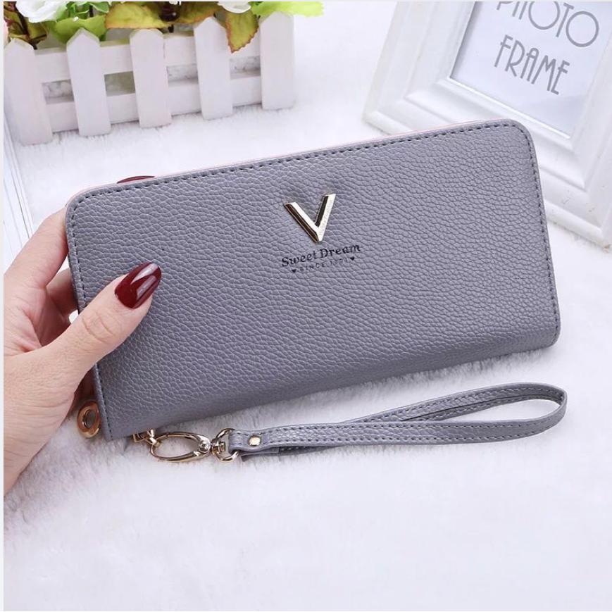 super fashion กระเป๋าสตางค์ใบยาว กระเป๋าเงินผู้หญิง กระเป๋าตังตามวันเกิด รุ่น (black/blue/pink)