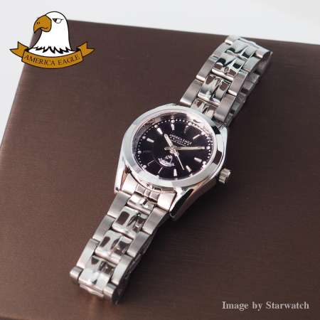 AMERICA EAGLE Watch นาฬิกาข้อมือผู้หญิง สายสแตนเลส รุ่น AE008L - Silver/Black AMERICA EAGLE Watch นาฬิกาข้อมือผู้หญิง สายสแตนเลส รุ่น AE008L - Silver/Black