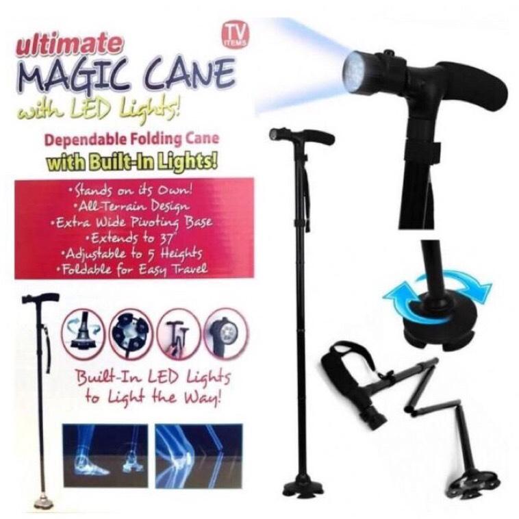 โปรโมชั่น MAGIC CANE with LED Light ไม้เท้าLED ไม้เท้าพับได้ ไม้เท้า
