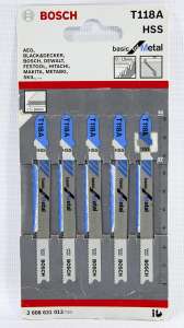 BOSCH ใบเลื่อยจิ๊กซอ (5ใบ/1PACK)  T118A