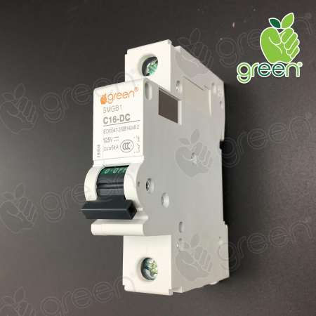 Applegreen Circuit DC Breaker 1P 16A 125V MCB Solar cell เบรคเกอร์ไฟฟ้า ใช้กับไฟ DC ใช้กับระบบโซล่าเซลล์