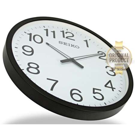 SEIKO นาฬิกาแขวน QXA563K ขนาด 20นิ้ว - ขอบดำ หน้าขาว