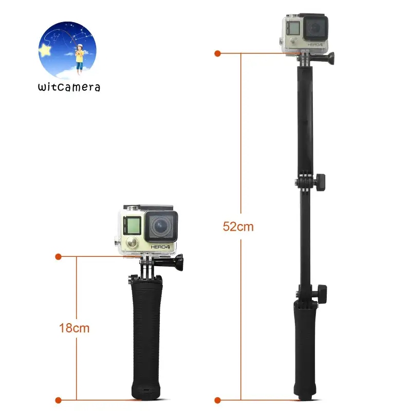 ภาพสินค้า3 Way ไม้เซลฟี่พับได้ ขาตั้ง3ขาในตัว สำหรับโทรศัพท์ และ กล้อง 3 Way Selfie Monopod GoPro Hero 11/10/9/8/7/6/5/4/3+/3 SJCam Yi จากร้าน witcamera บน Lazada ภาพที่ 5