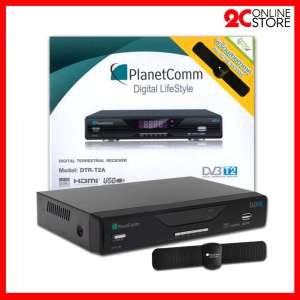 Planet Comm รุ่น DTR-T2A with ANT (กล่องรับสัญญาณดิจิตอลทีวี พร้อมเสาอากาศ Active Antenna รุ่น Butterfly)