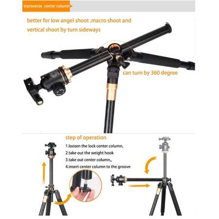 QZSD Q999H Pro Diamond Edition ขาตั้งกล้องรุ่นใหม่ ปลายปี 2017 by Mastersat ขาตั้งกล้อง 2 in 1 Tripod  Monopod aluminum tripod transversely Camera