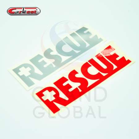 CAR BEST สติกเกอร์ประดับยนต์ ลาย RESCUE สีแดง