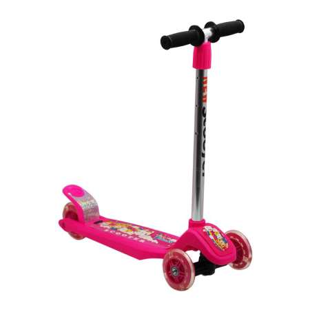 Scooter On สกู๊ตเตอร์ สกู๊ตเตอ 3ล้อ มีไฟ LED สกู๊ตเตอร์ ปรับได้ 4ระดับ ของเล่นกลางแจ้ง กีฬา [สีชมพู]