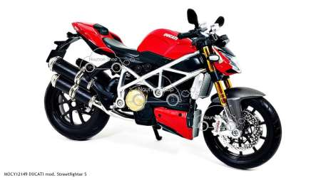 Naynaeshop โมเดลรถ มอเตอร์ไซด์ บิ๊กไบค์ DUCATI mod. Streetfighter S สีแดงดำ (Scale 1:12)