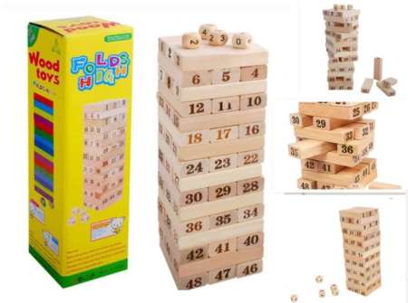 เกมจังก้า ตัวต่อไม้ตึกถล่ม 48 ชิ้น พร้อมลูกเต๋า 4 ลูก เสริมพัฒณาการเด็กๆ