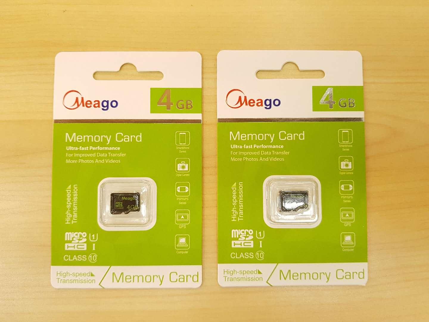 (ของแท้100%) Meago เมมโมรี่การ์ด 4GB SDHC/SDXC Class 10 UHS-I Micro SD Card (ราคาต่อชิ้น)