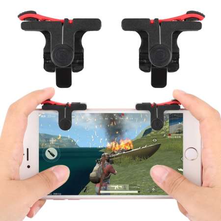 Controller Pubg Mobile L1 R1 Mobile Joystick สีดำ-แดง จอย PUBG ตัวช่วยยิงเกมแนว PUBG / Free Fire / Rules of Survival mobile gamepad ปุ่มยิง PUBG shooting tap mobile ปุ่มช่วยยิง pubg ปุ่มควบคุมเกม pubg