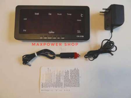 Caixing นาฬิกาดิจิตอล LED ตั้งโต๊ะ ติดผนัง มีระบบสำรองไฟในตัว ไม่ต้องตั้งเวลาใหม่ ใช้ไฟบ้าน + รถยนต์ รุ่น CX - 2158