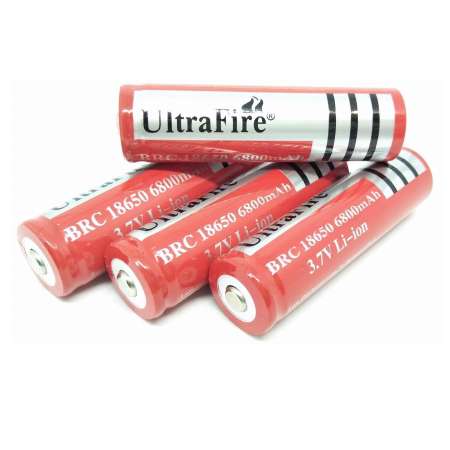 ถ่านชาร์จคุณภาพสูง Li-ion 18650 3.7V 6800 mAh พร้อมใช้งาน ( 4 ก้อน )