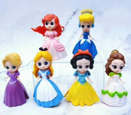 Kids Toys โมเดลเจ้าหญิงเซ็ทใหม่ สุดน่ารัก 1 ชุด มี 6 ตัว  (โมเดลสูง 8 cm)