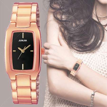 JUNJIA นาฬิกาข้อมือ สายสแตนเลส ดีไซน์หรู ตัวเรือนสแตนเลสคุณภาพดี หน้าปัดใหญ่ ดูเวลาง่าย รุ่น ZD-0159